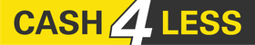 Logo von Cash4Less in gelb und schwarz, das Dienstleistungen im Bereich Geldtransaktionen und Finanzierungen repräsentiert.