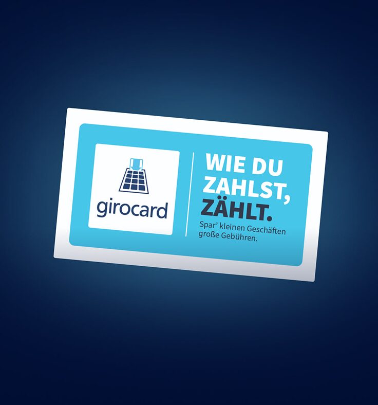 Aufkleber mit dem Motiv „Wie du zahlst, zählt.“.